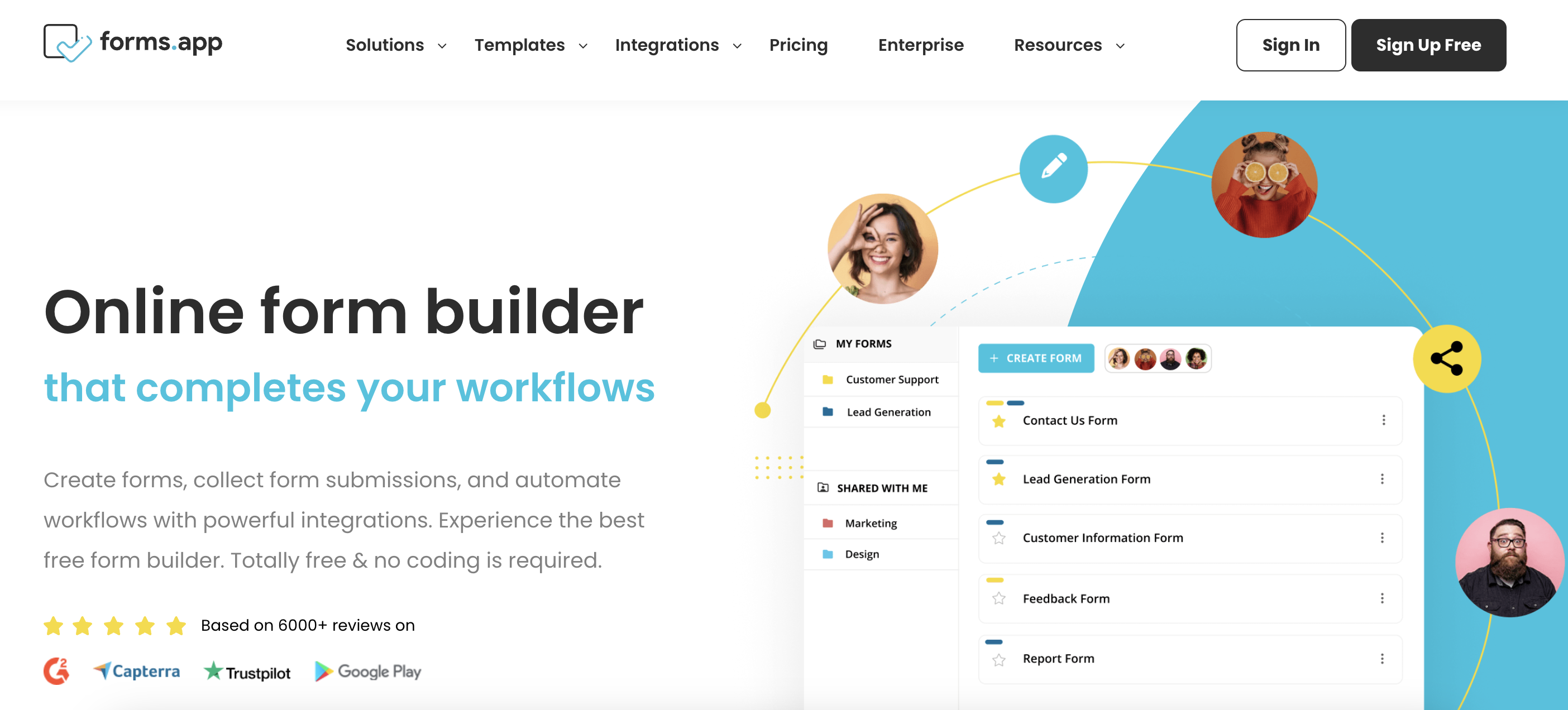 forms.app homepage